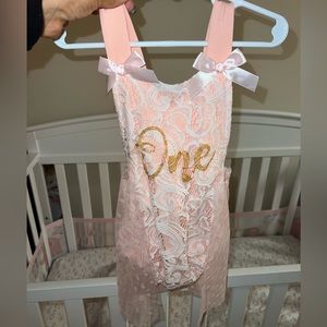 “One” Birthday Lace Romper/Dress